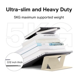 MOFT Laptop Stand for Desk, Adhesive Laptop Stand with 2 Adjustable Viewing Angles, Foldable and Portable Computer Stand Compatible with MacBook Air, MacBook Pro 11"-16", Earthen Beige