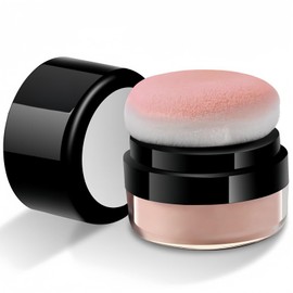 SUIKONE Teak Pom Pom Mineral Cheek with Puff High Gloss Contour Face Blush Cushion Soft High Color Lightweight Feel Breathable Natural Cosmetics (1, 05# Milk Tea, ‎4.7 x 4.7 x 5 cm)