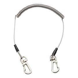 Herbertz Spiral cable, steel cable, plastic-coated, two snap hooks, 912700