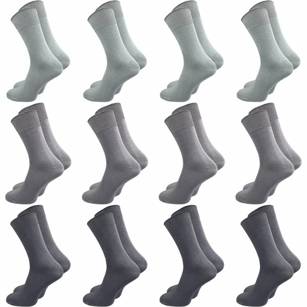 GAWILO Men's Basic Socks Made of 100% Pure Cotton (12