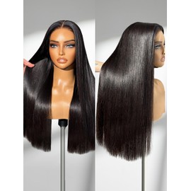LUVME HAIR All-Day Comfort 100% Human Hair 5x5 Lace Front Wigs Glueless Straight Wig Human Hair Pre Plucked Pre Cut Long Black Wig Lace Closure Wigs Frontal Wigs