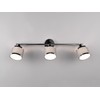 3-Bulb Ceiling Spotlight Silver Chrome Fabric Shade Grey Width 80