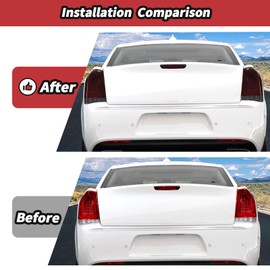 JeCar Smoked Tail Light Cover 3rd Third Brake Light Cover Trim Guards for 2015-2024 Chrysler 300/300C
