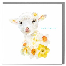 Lola Design - Happy Easter Card - Blank Cards and Envelopes - Easter Lamb Card