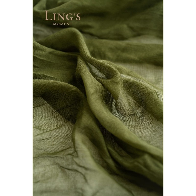 Ling's Moment 14Ft x 35" Wide Olive Moss Green Gauze