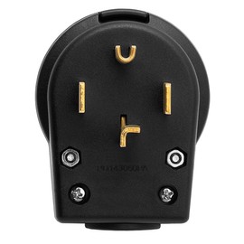 Nema 14-30P Plug 30 Amp 125/250 Volt Angle Plug, 3 Pole 3 Wire Grounding Straight Blade Plug for Dyer and Ranges, Work with Cable OD Max. 1.0 Inch