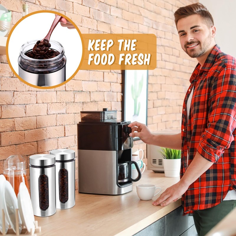Mimorou 6 Pack Kitchen Canisters Set Airtight Coffee Sugar Tea