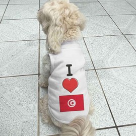 'I Love Tunisia' Pet Dog/Cat T-Shirt (PT00094951)