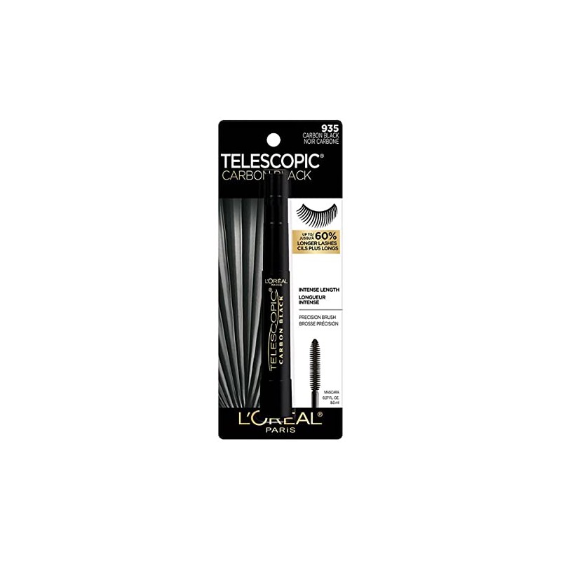 L´Oréal Paris Mascara de Pestañas Carbon Black Telescopic, 8ml