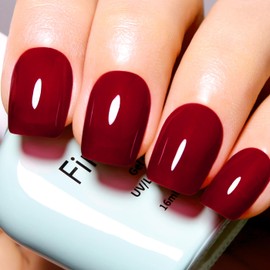 Esmalte de Uñas de Gel Rojo Vino 16Ml Jelly Borgoña Color Rojo UvLed Soak Off Esmalte de Gel Neutro para Invierno Primavera 1Uds                      