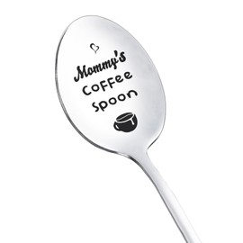 Christmas Birthday Gifts for Mom Mommy Fun Mommmy's Coffee Spoon for Mother Mama Mother's Day Gift for Mom Mommy Tea Coffee Lovers Gifts from Son Daughter Engraved Spoons