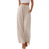 LILLUSORY Linen Wide Leg Pants Womens Palazzo Flowy Beach Vacation