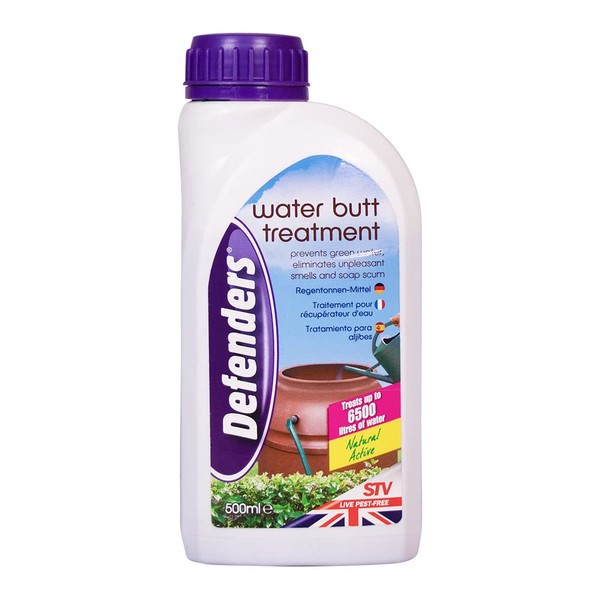 Defenders Water Butt Treatment – 500 ml, Safe & Natural Concentrated Formula, Treats Rainwater and Household Grey Water