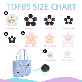 TOFBS Pendant for Beach Bag Accessories, Removable Flowers Beach Bags Accessories, Simple Modern Bogg Bags Accessories, Beach Charm Decoration, Acrylic