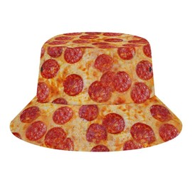 Pizza Funny Food Bucket Hats Fishing Hat for Men Women Cute Funny Adult Large Fisher Hat Sun Hat for Beach Golf Fishing Fun Outdoor