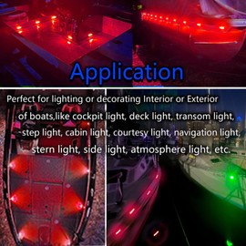 SZSSXPL 10Pcs Red Marine Boat Lights,Boat Interior Lights,12V Waterproof Boat Navigation Lights Courtesy Light for Deck Transom Cockpit Bow and Stern, Kayak Yacht Fishing Pontoon Boat Sailboat