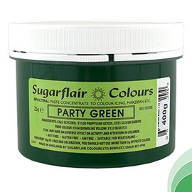 Sugarflair Edible Food Colour - Spectral Paste Bulk Party Green 400G (Party Green)
