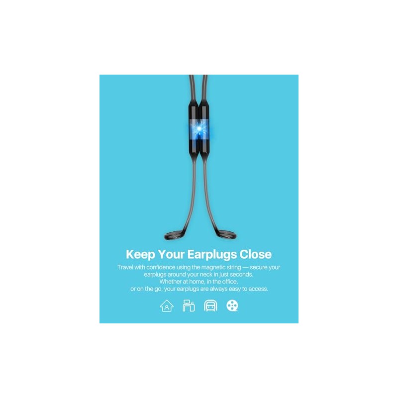 Cordón Softvox para tapones de oídos (2 unidades). Conector magnético