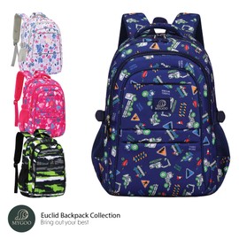 MYGOO - Mochila infantil para niños o niñas, mochila educativa para jóvenes, colección Euclid | 17 pulgadas de alto |, Camión Azul, Large, Classic