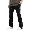 GORGLITTER Men's Baggy Zipper Hem Flared Cargo Pants Elastic Waist