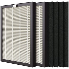 VEVA 9000 Premium HEPA Replacement Filter 2 Pack Including 4 Carbon Pre Filters Compatible with VEVA ProHEPA 9000 Air Purifier