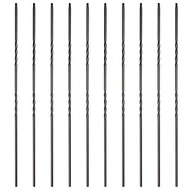 SBH03-RC Myard Double Twist 1/2 Inches Square Iron Stair Balusters, 44 Inches 10-Pack (Satin Black + Oil-Rubbed Copper)