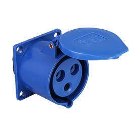 Surface-Mounted Socket, 3-Pin Industrial Socket, 32 A, 220-250 V Single-Phase IP44 Waterproof Electric Coupling Plug, Concealed Installation for Various Indoor Use