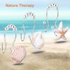 Shower Curtain Hooks Rings, 12PCS Anti Rust Seashell Decorative Double