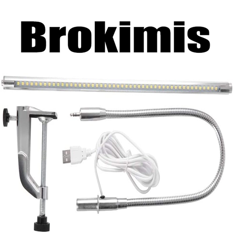 Brokimis Desk Light with Clamp, USB LED 8W Clip Nail