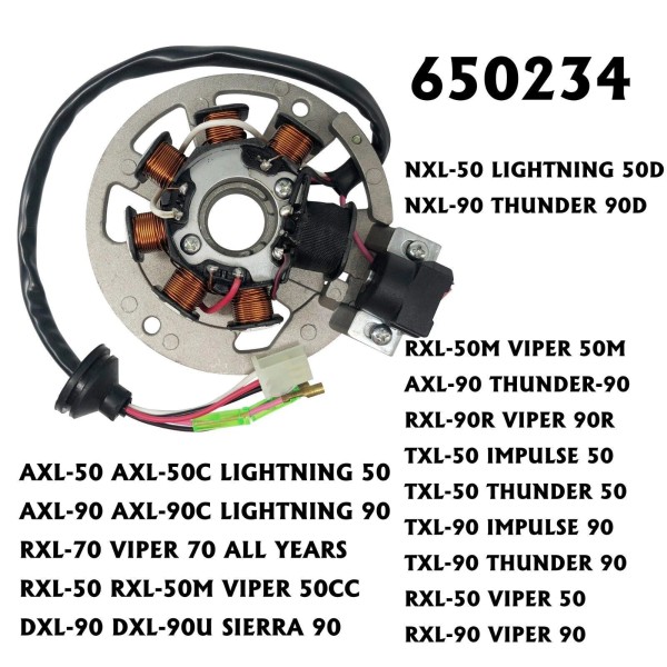 Motorsupermarkets Stator for Eton NXL-90 Thunder 90D Magneto Coil 650234