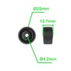 cyclingcolors 4 x Plastic Castors 25 mm Black Castor Guide