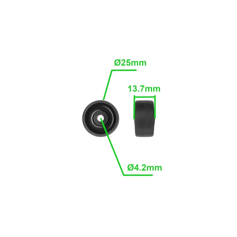 cyclingcolors 4 x Plastic Castors 25 mm Black Castor Guide