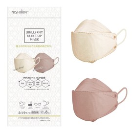 [NISHIKIN] 【2個セット】 ブリリアント メイクアップマスク 3D立体 チークの代わりにうるツヤマスク ベージュ 8枚入 2色×4枚 02