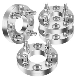HHCSOP 4x4 Golf Cart Wheel Spacers, 1 inch ATV Wheel Adapters for EZ GO EZGO Club Car, 4PCS 4x101.6mm Wheel Spacer Hub Bore 62mm with 1/2" x20 Studs - Silver