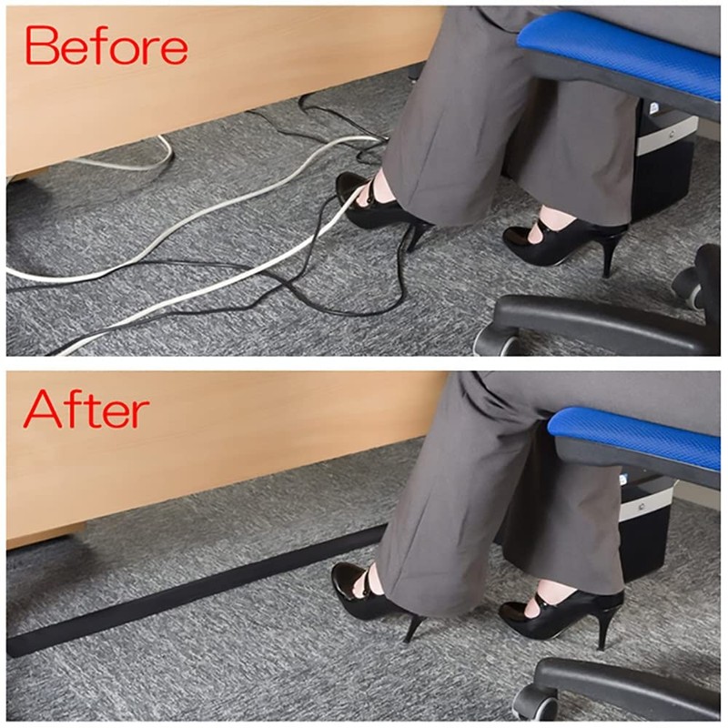 GREAT STONE Carpet, Cable Cover, Wire Cover, Cord Cover, Velcro