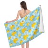 WIBUE Cute Yellow Rubber Duck Beach Towel with Bubbles, Light