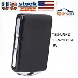 KeyMaster 1X Remote Car Key FOB for Volvo XC60 XC90 S90 2016-2021 YGOHUF8423 433Mhz 8A