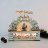 Christmas Wooden Scene 3D Model Illuminated Houses Fir and Snowfall