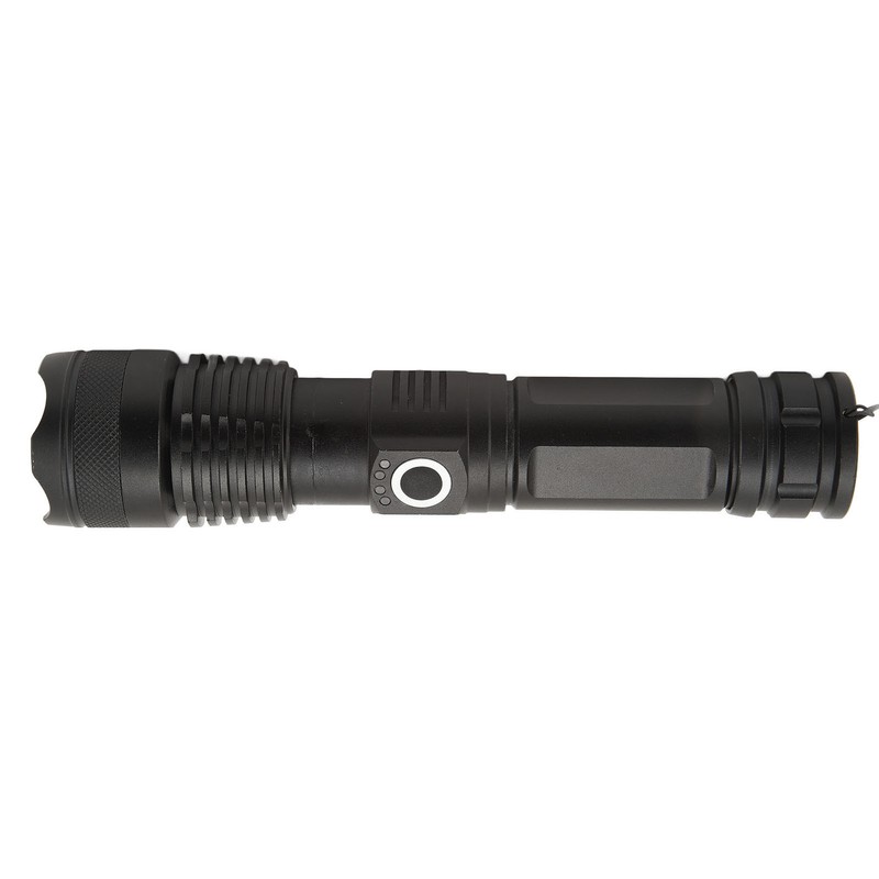Strong Light Flashlight Aluminum Alloy USB Rechargeable Telescopic Zoom White