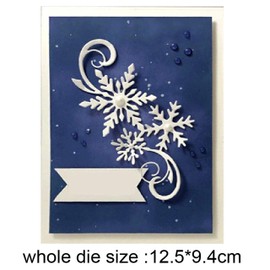 Snowflake Metal Die Cuts,Merry Christmas Snow Flower Border Edge Cutting Dies Cut Stencils DIY Scrapbooking Album Decorative Embossing Paper Dies for Card Making