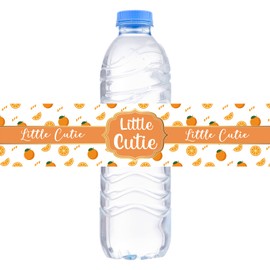 WOWOPA Little Cutie Baby Shower Water Bottle Labels, Oranges Baby Shower Water Bottle Wrappers Stickers Party Decorations - Set of 32