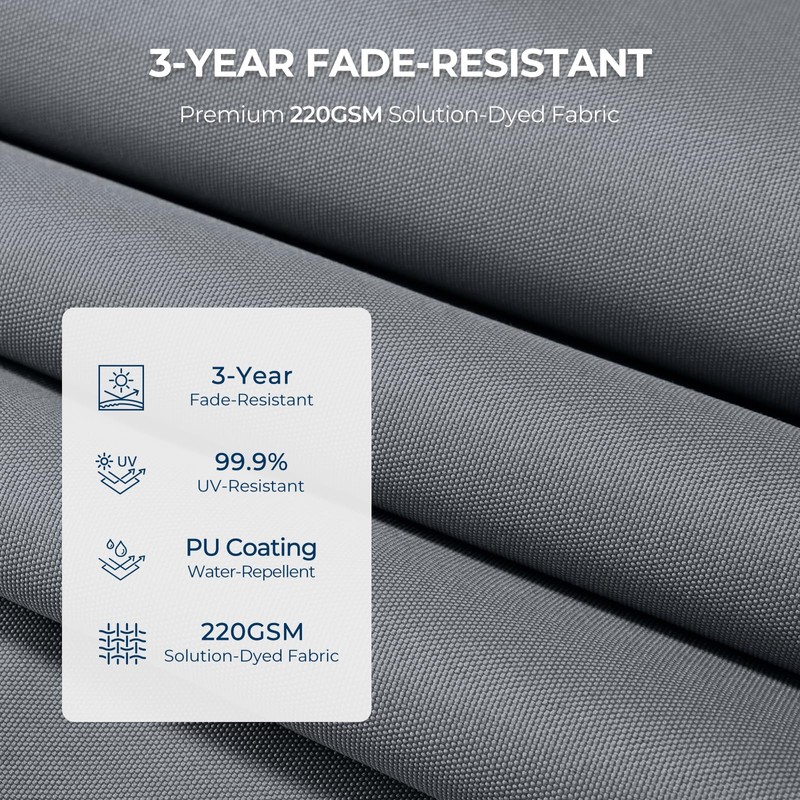 HOMSHADE Double Sided Patio Umbrellas - 15ft Solar Lights LED