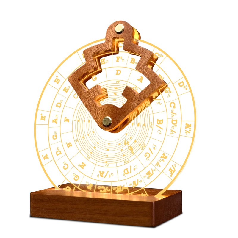 CoolGift Mart Light Up Circle of Fifths Wheel, Acrylic Wooden