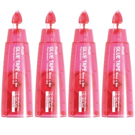 Plus Corporation Glue Tape Tg-726R - 1/4" Wide Adhesive, Refill 4-Pack (60383)