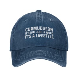 Curmudgeon It's Not Just A Word It's A Lifestyle Hat for Women Baseball Hat Cute Caps Navy Blue