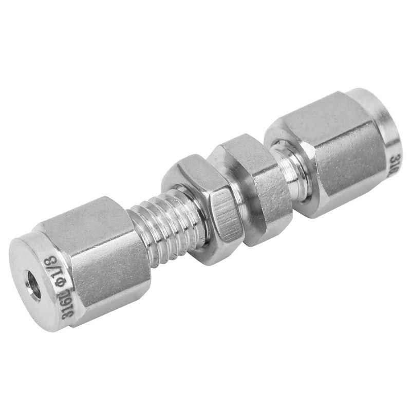 2Pcs Bulkhead Connector 316 Stainless Steel Double Ferrule Wear Plate
