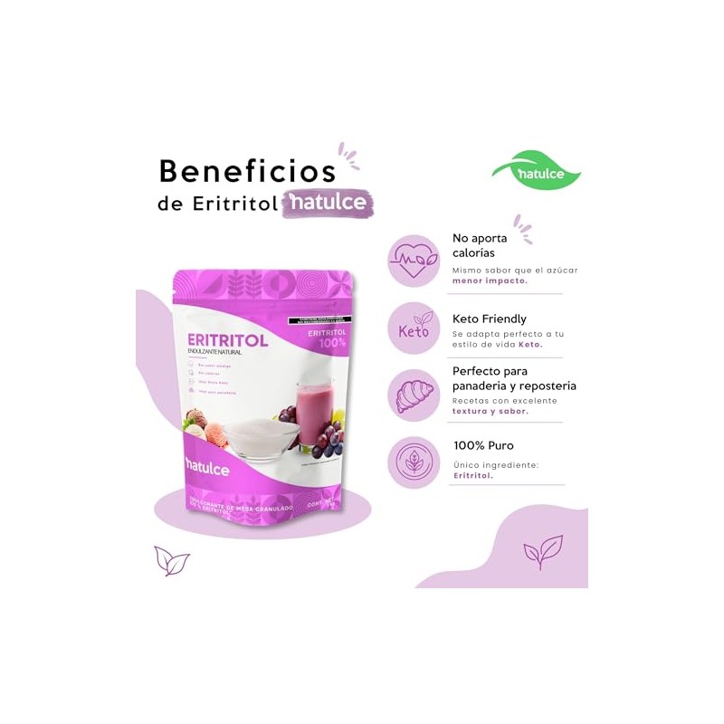 NATULCE | Eritritol 1 Kg Endulzante Natural Keto Sin Calorías