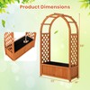 HAPPYGRILL Raised Garden Bed with Trellis, Wooden Elevated Planter Box