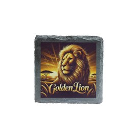 Golden Lion Premium Slate Coaster (slco-ds24-goldlionrg)