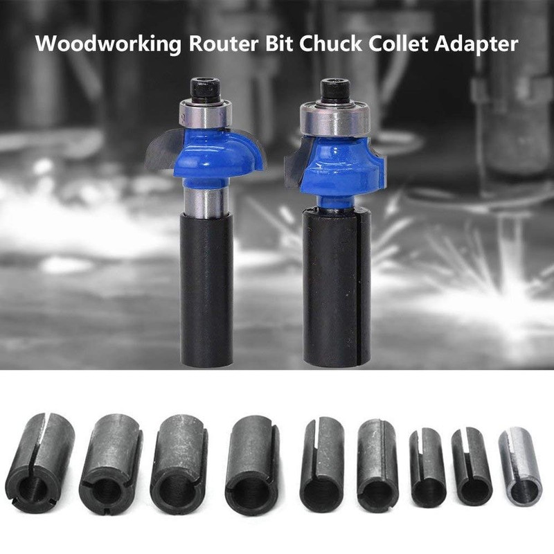 Gasea Set of 9 Sizes Steel CNC Router Collet Chuck